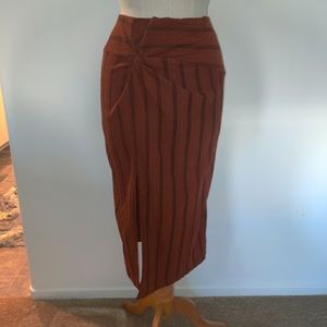 H&M Brown Slit Skirt